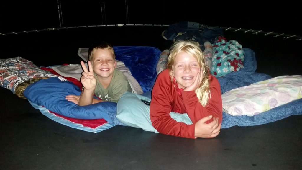 Sleeping on a trampoline